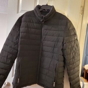 Slightly Used Mens Nautica Reversible Black/Gray Jacket XXL 28" Long